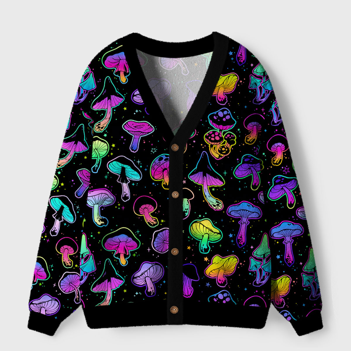 Purplehecate Mushroom Party Ugly Cardigan Sweaters