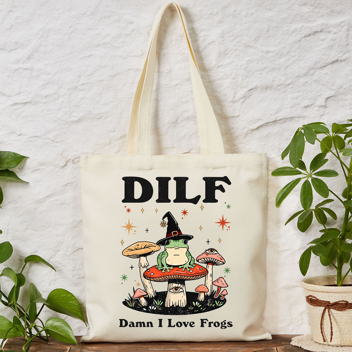 Purplehecate Dilf Damn I Love Frogs Tote Bag