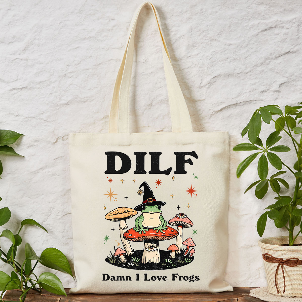 Purplehecate Dilf Damn I Love Frogs Tote Bag