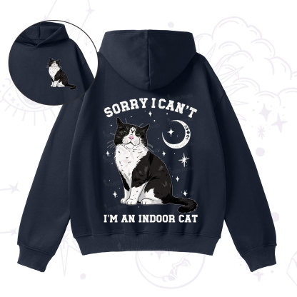 Purplehecate Sorry I Can't Go I'm an Indoor Cat Fleece Hoodie Suit