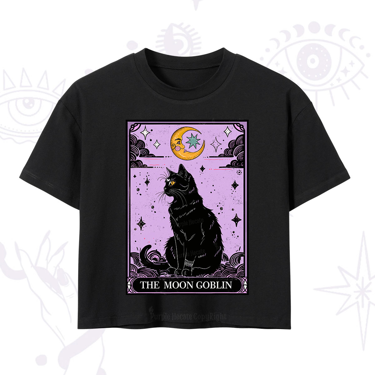 Purplehecate Magical Trash Baby Tarot Cat Crop T-Shirt
