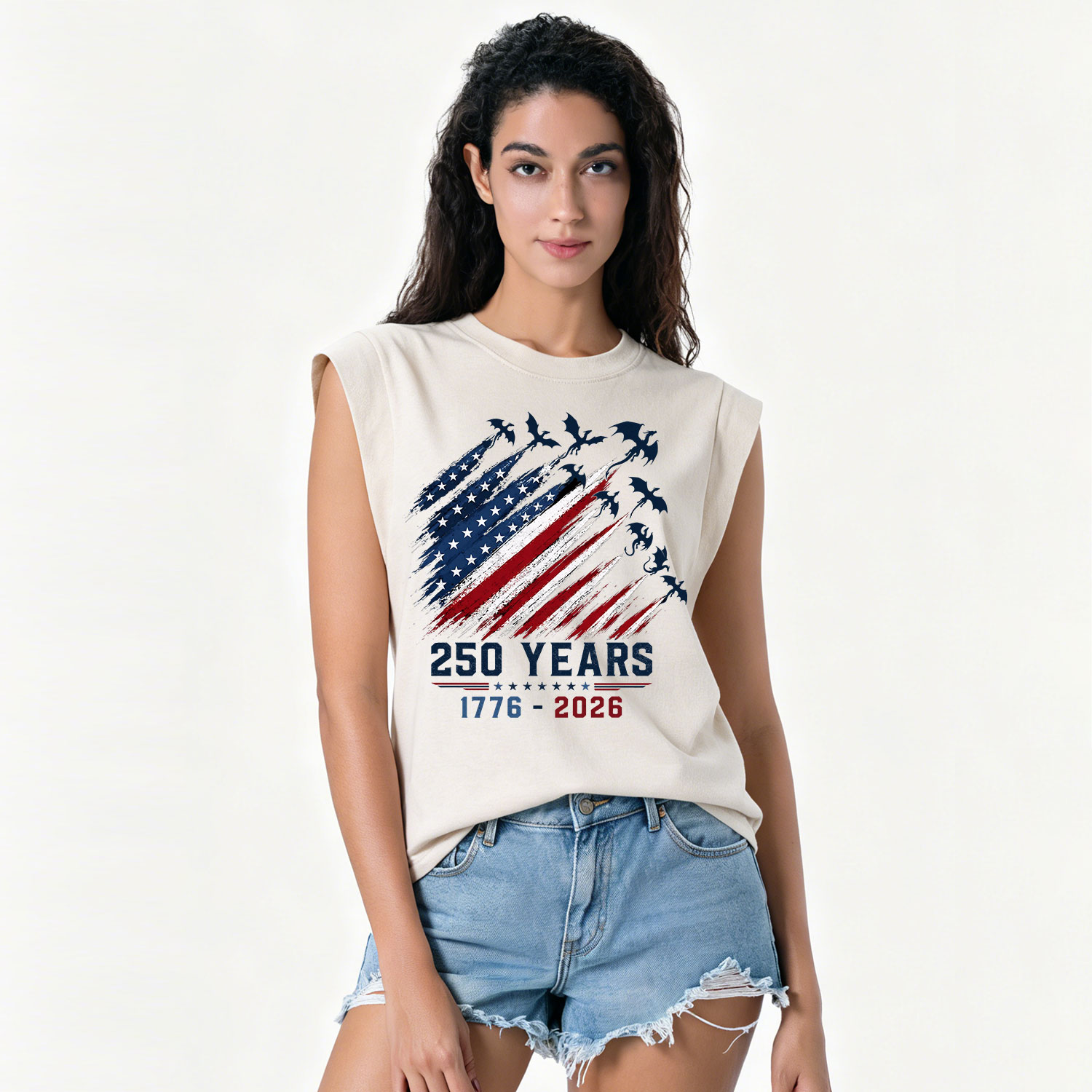 Purplehecate Red White Blue 250 Years Vintage Washed Tank
