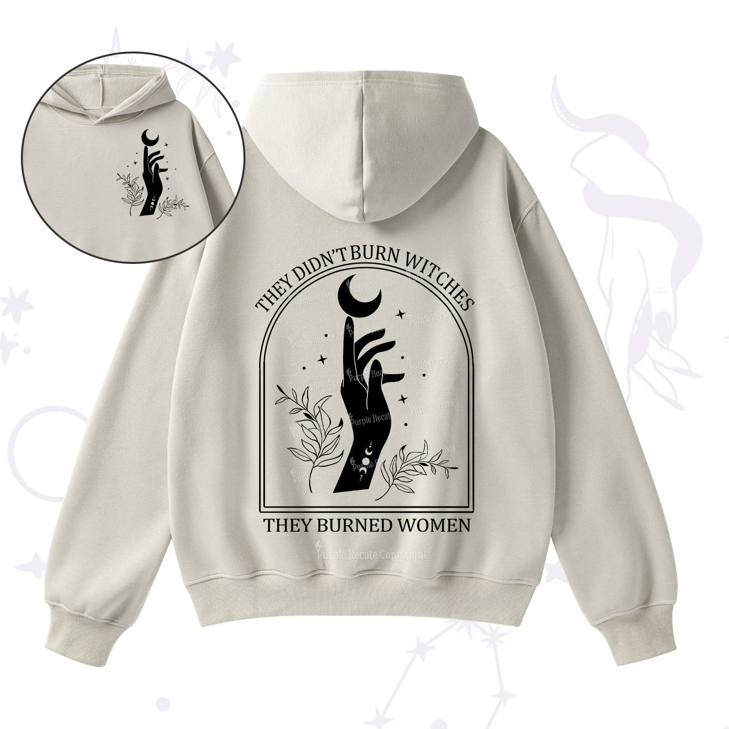Purplehecate They Didn't Burn Witches They Burned Women Fleece Hoodie Suit