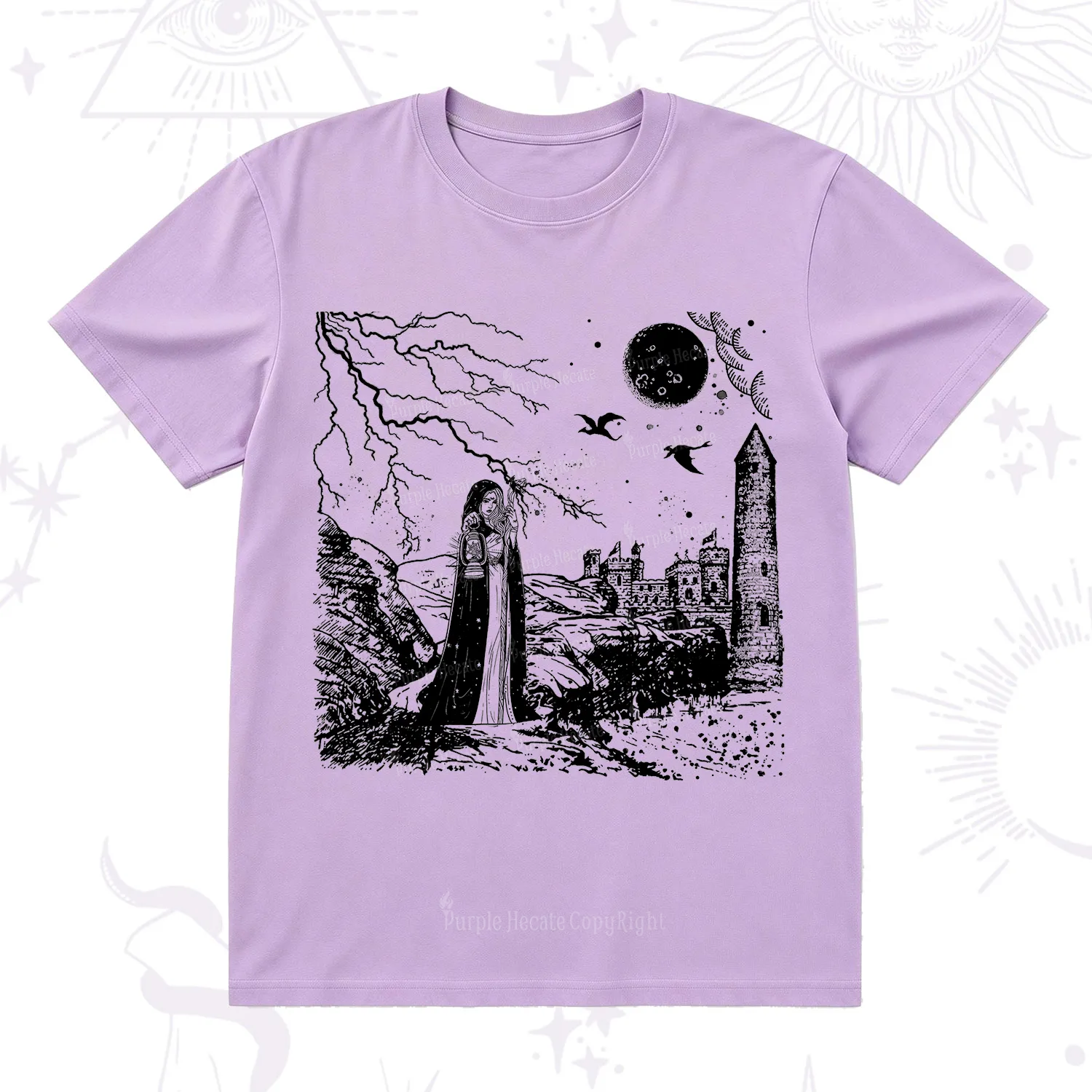 Purplehecate Black Moon Witch Spell Casting T-Shirt