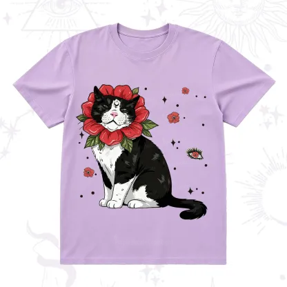 Purplehecate Cat in Flower Crown T-Shirt