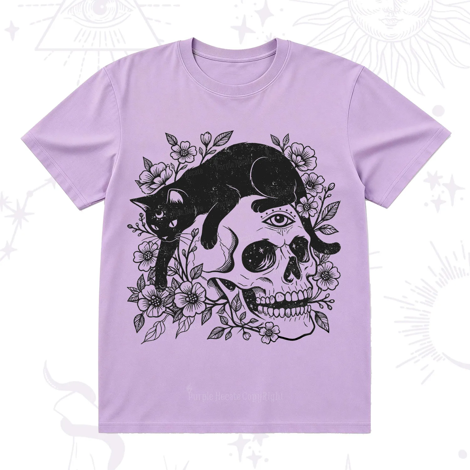 Purplehecate Black Cats In A Skull T-Shirt