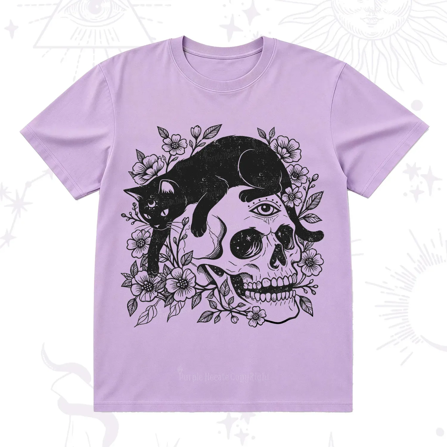 Purplehecate Black Cats In A Skull T-Shirt