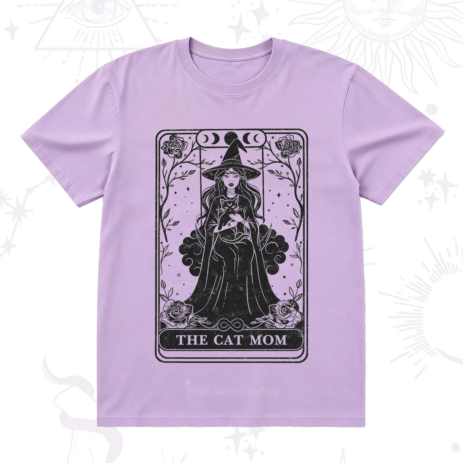 Purplehecate The Witch Cat Mom Tarot T-Shirt