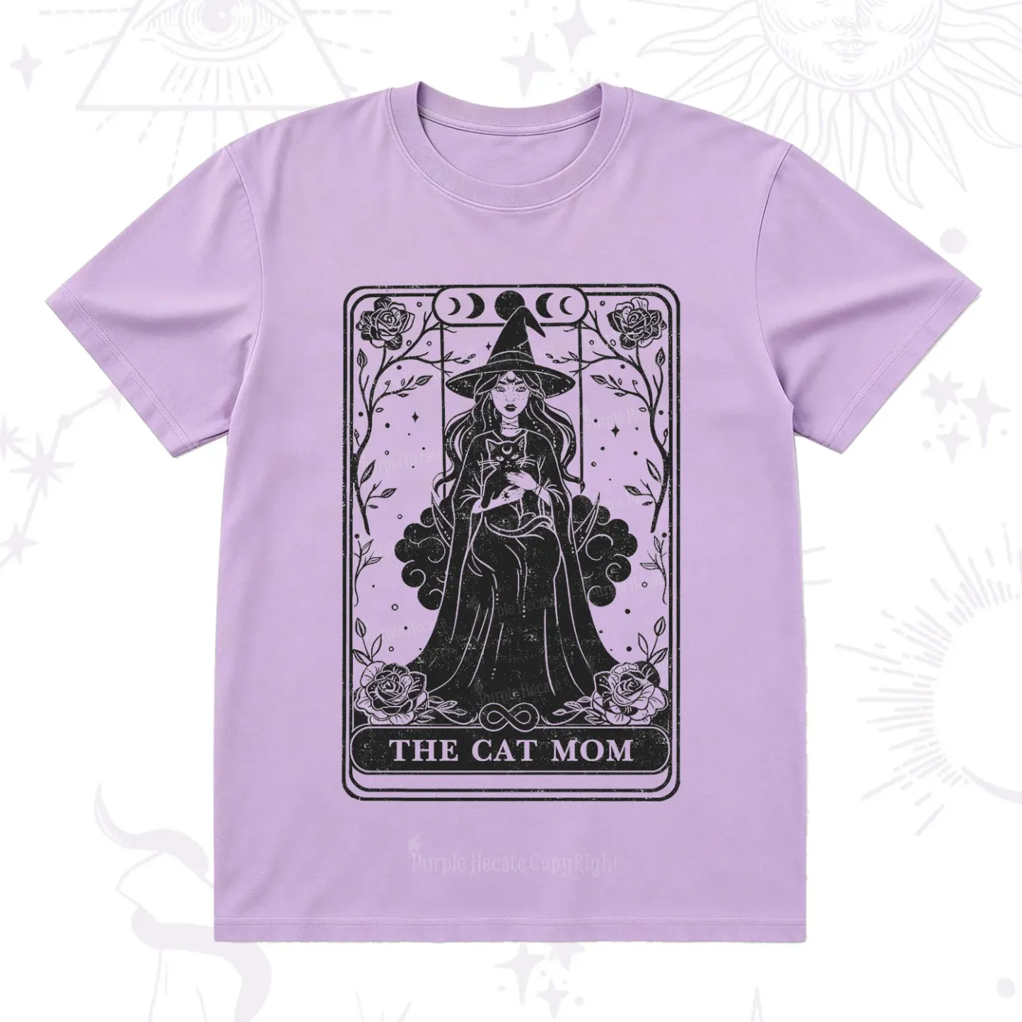Purplehecate The Witch Cat Mom Tarot T-Shirt