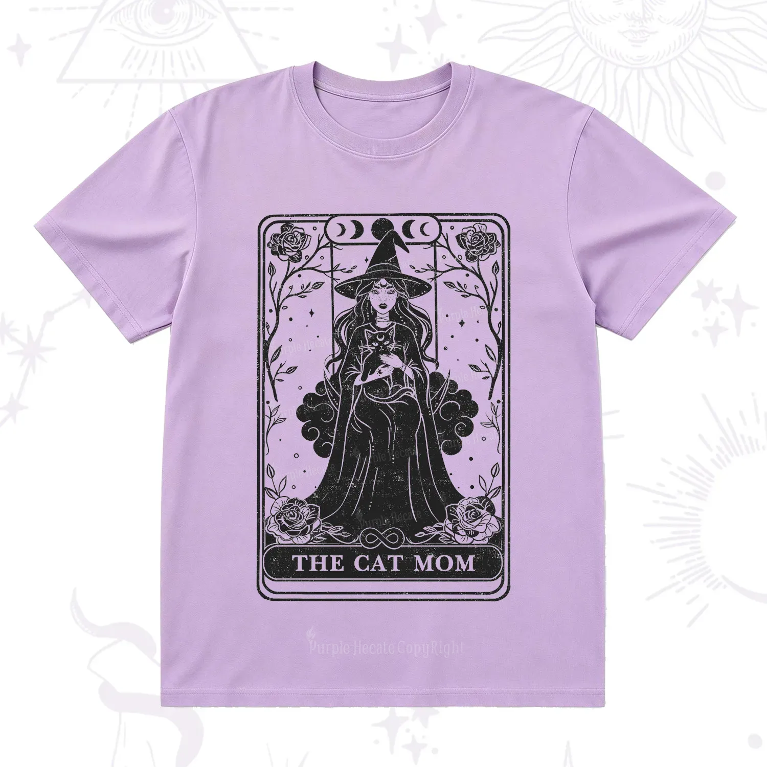 Purplehecate The Witch Cat Mom Tarot T-Shirt