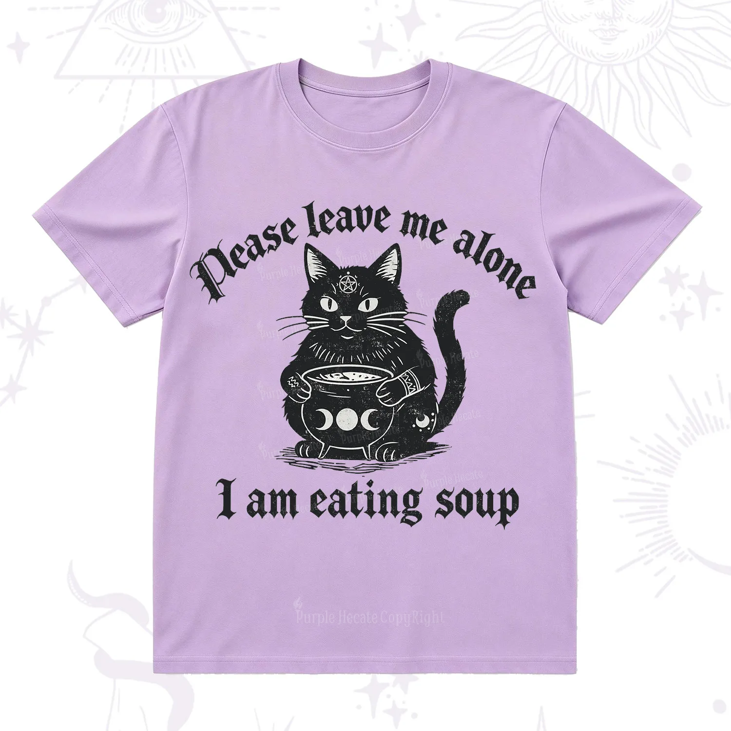 Purplehecate Magic Cat Eating Soup T-Shirt