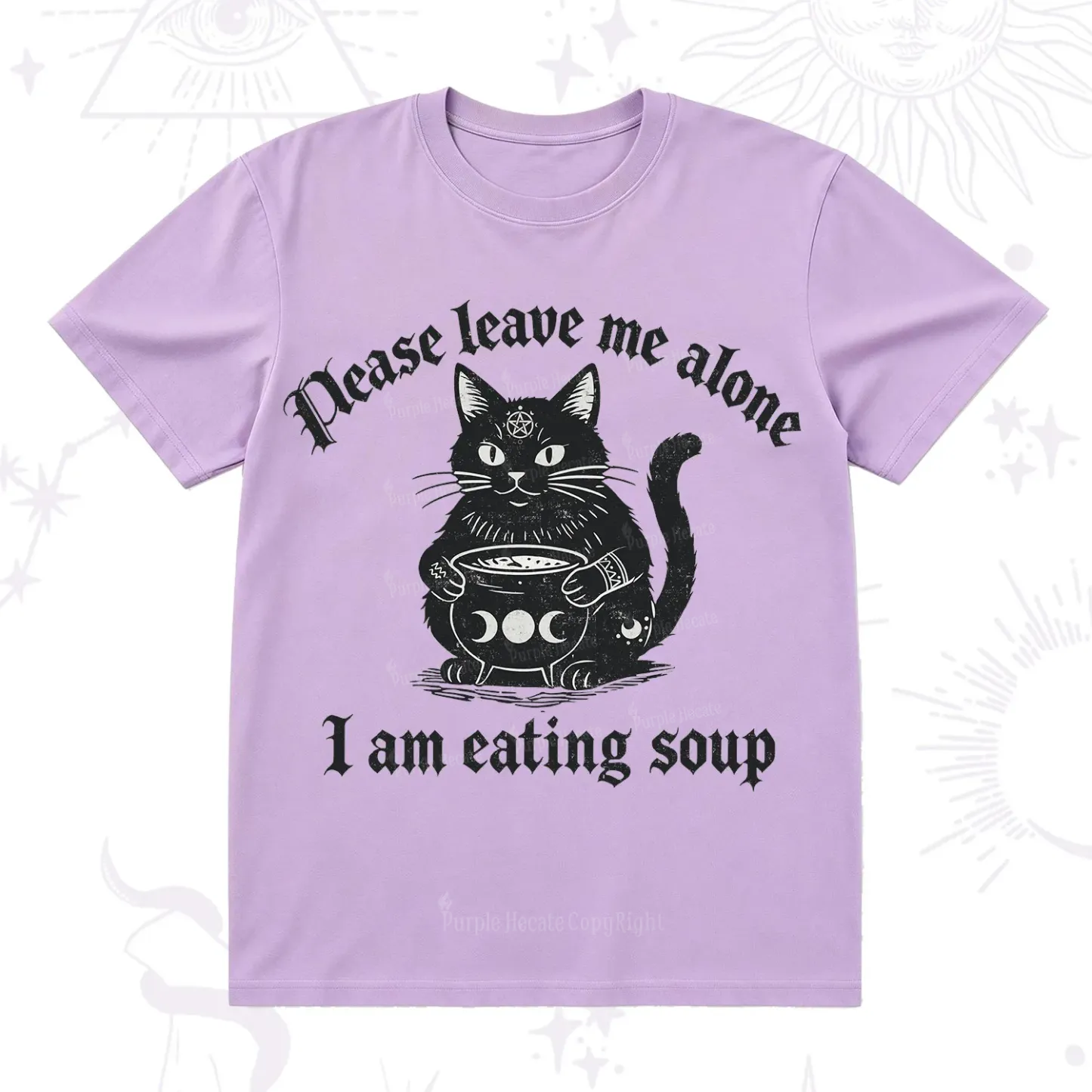 Purplehecate Magic Cat Eating Soup T-Shirt