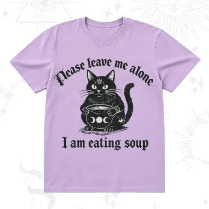 Purplehecate Magic Cat Eating Soup T-Shirt