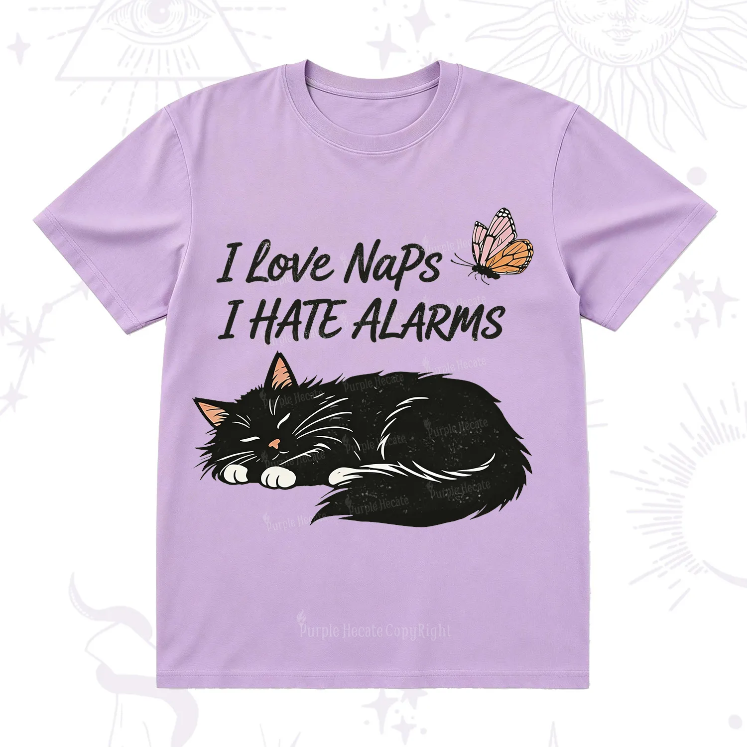 Purplehecate I Love Naps I Hate Alarms T-Shirt