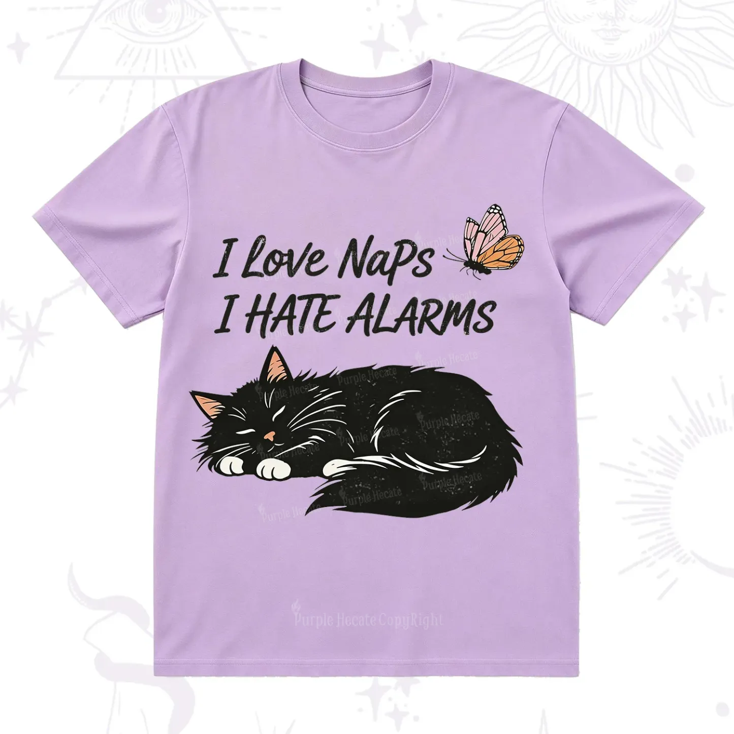 Purplehecate I Love Naps I Hate Alarms T-Shirt