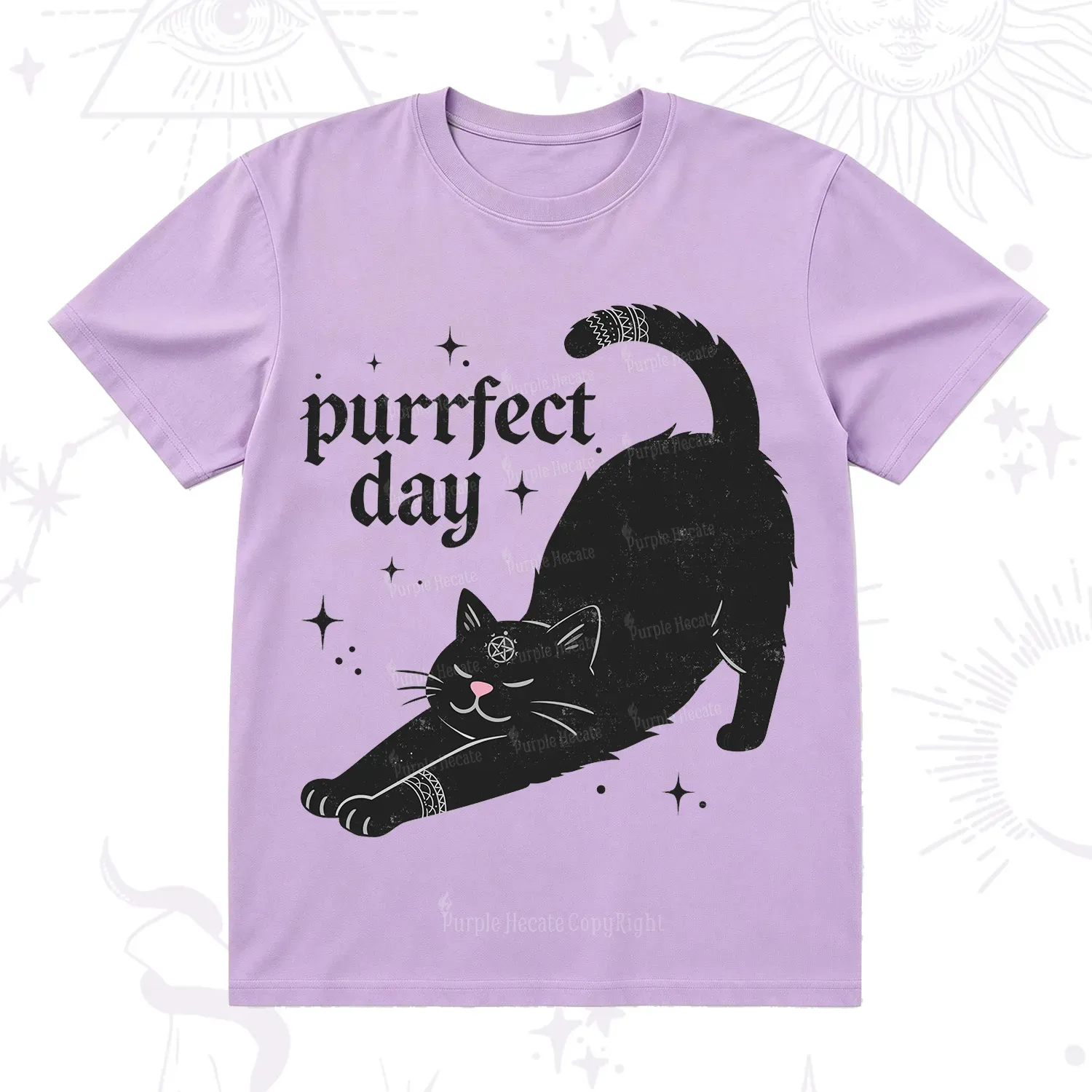 Purplehecate Purrfect Day Black Cat T-Shirt