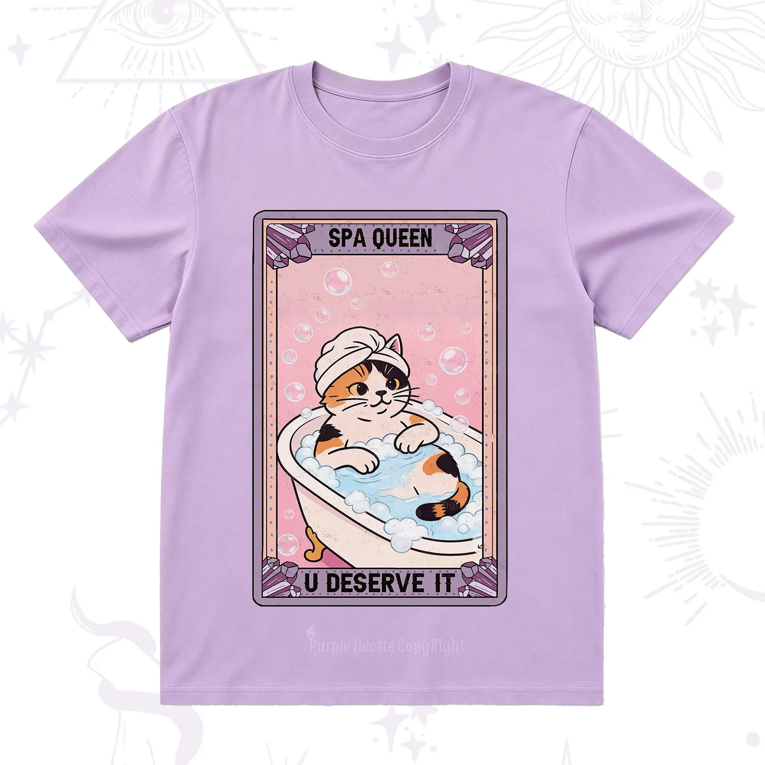 Purplehecate The Spa Queen Cat Tarot T-Shirt