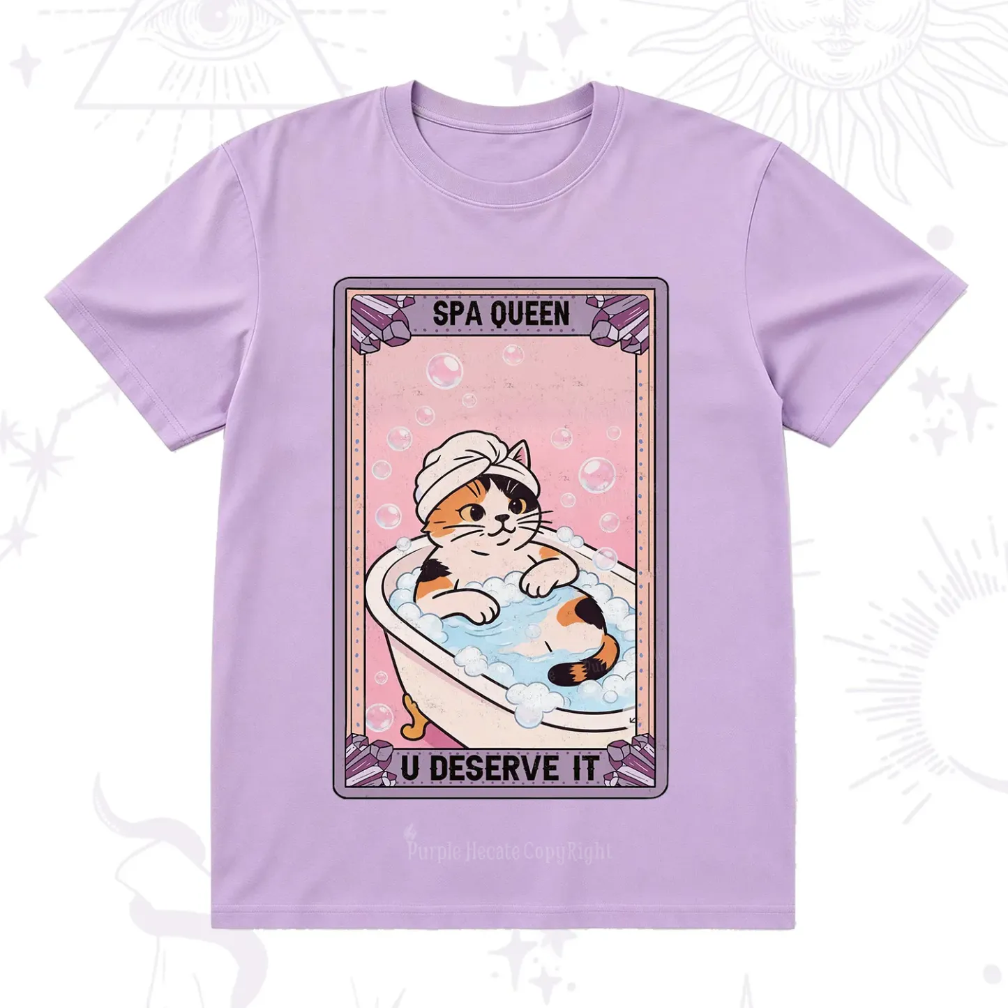 Purplehecate The Spa Queen Cat Tarot T-Shirt