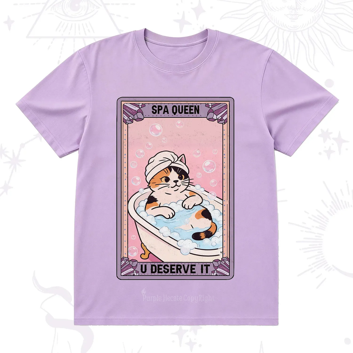 Purplehecate The Spa Queen Cat Tarot T-Shirt