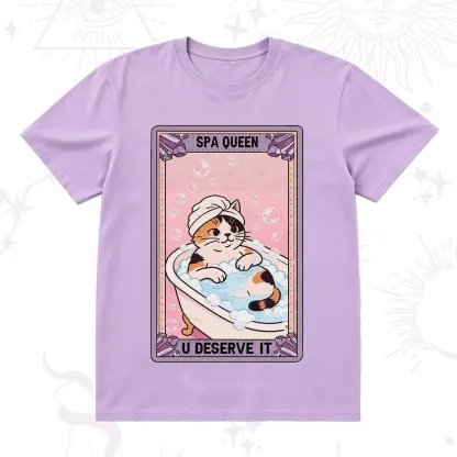 Purplehecate The Spa Queen Cat Tarot T-Shirt