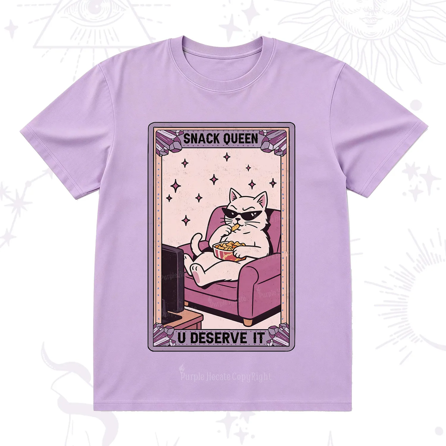Purplehecate The Snack Queen Cat Tarot T-Shirt