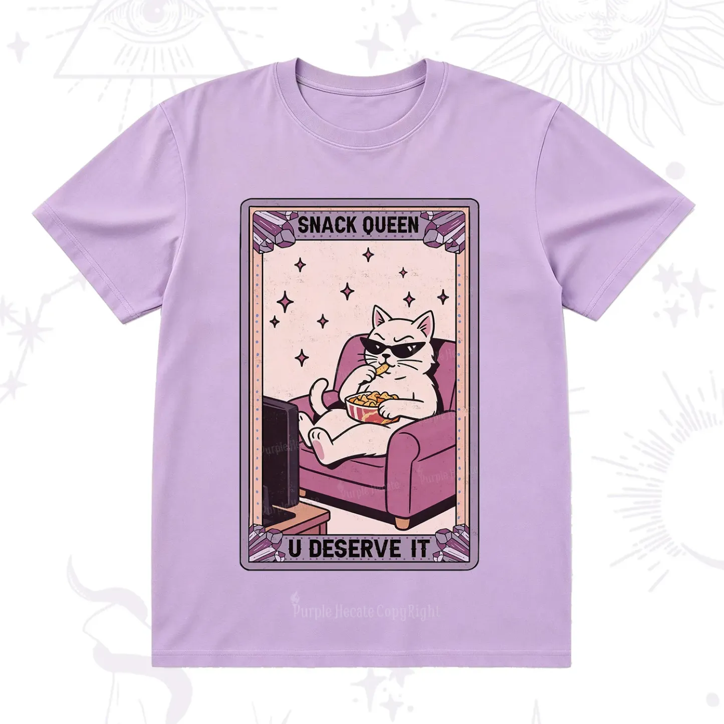 Purplehecate The Snack Queen Cat Tarot T-Shirt