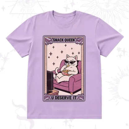 Purplehecate The Snack Queen Cat Tarot T-Shirt