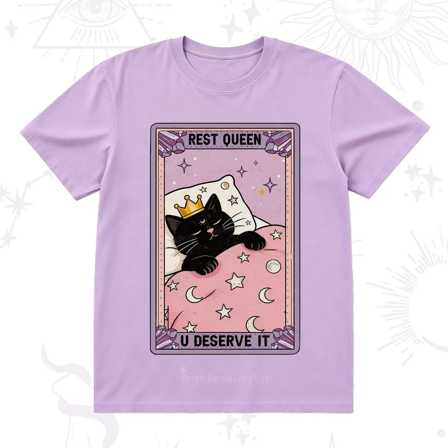 Purplehecate The Rest Queen Cat Tarot T-Shirt