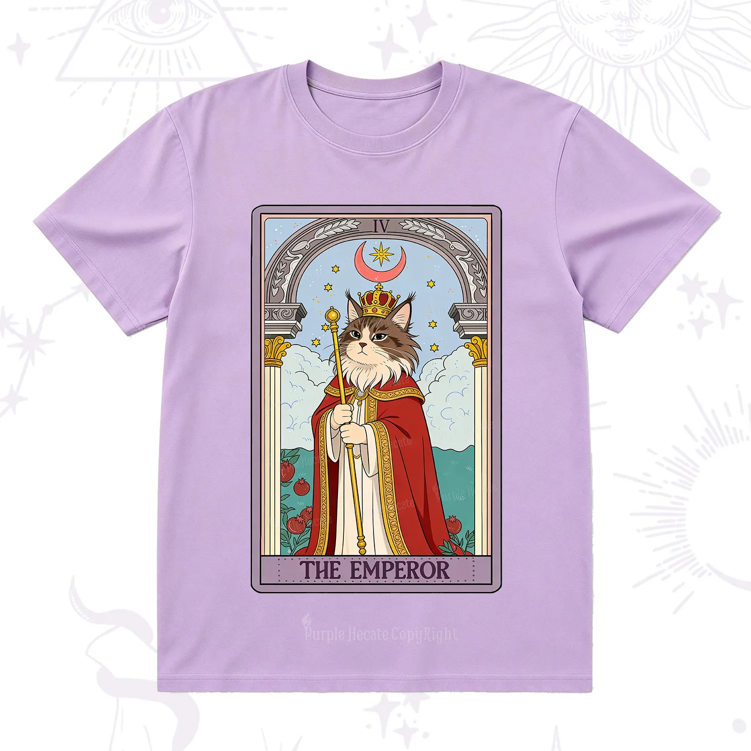 Purplehecate The Emperor Cat Tarot T-Shirt