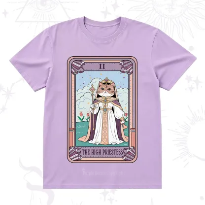 Purplehecate The High Priestess Cat Tarot T-Shirt