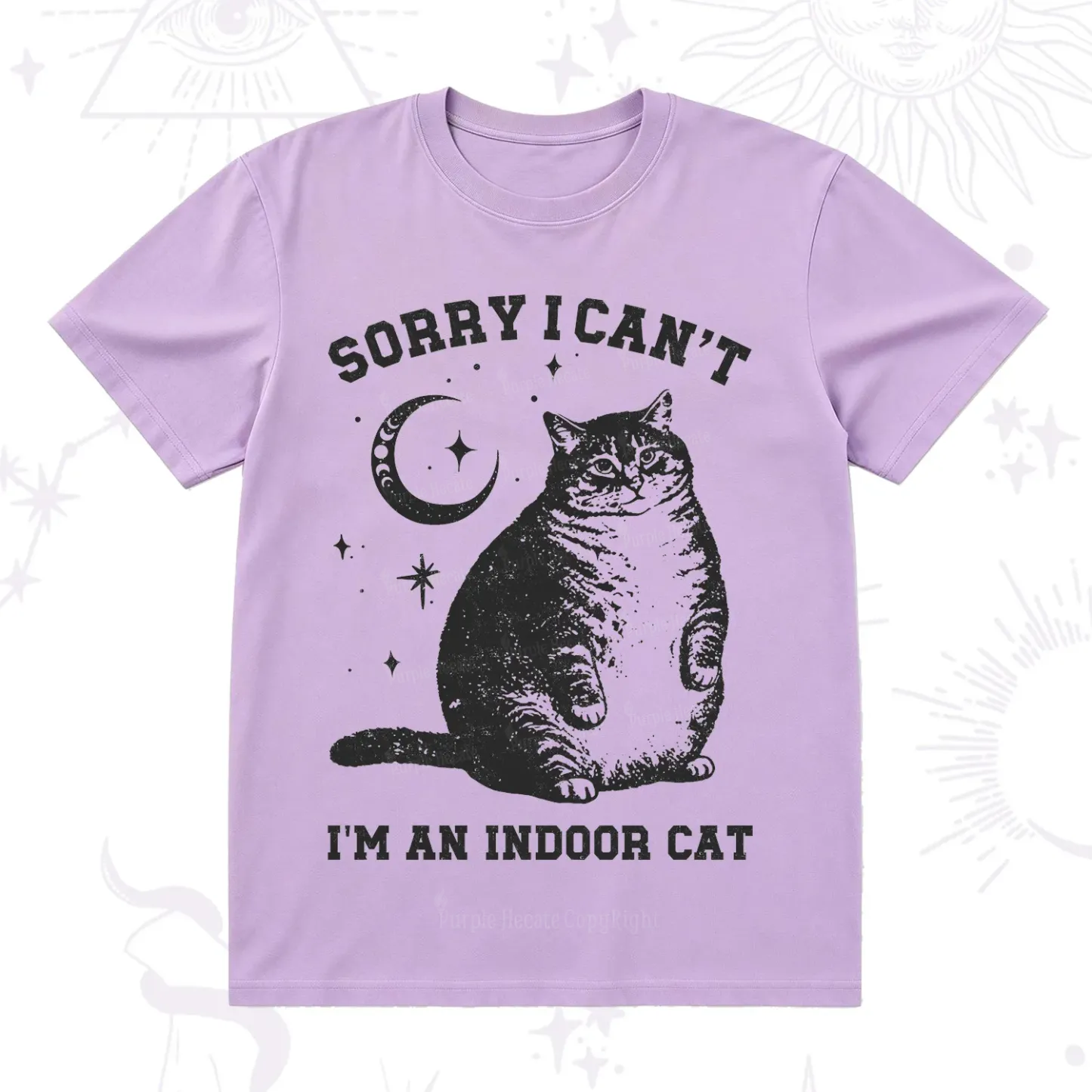 Purplehecate Sorry I Can't Go I'm an Indoor Cat T-Shirt