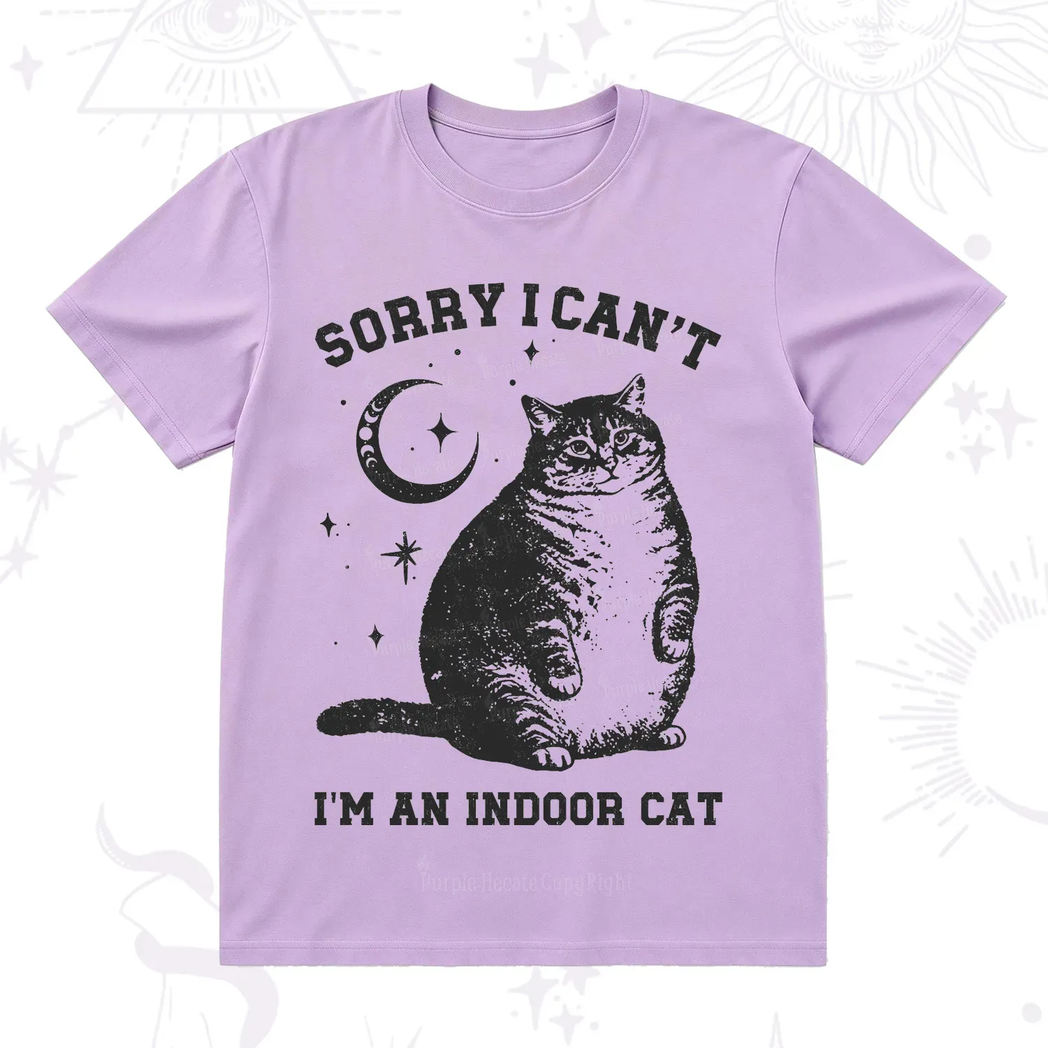 Purplehecate Sorry I Can't Go I'm an Indoor Cat T-Shirt