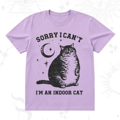 Purplehecate Sorry I Can't Go I'm an Indoor Cat T-Shirt