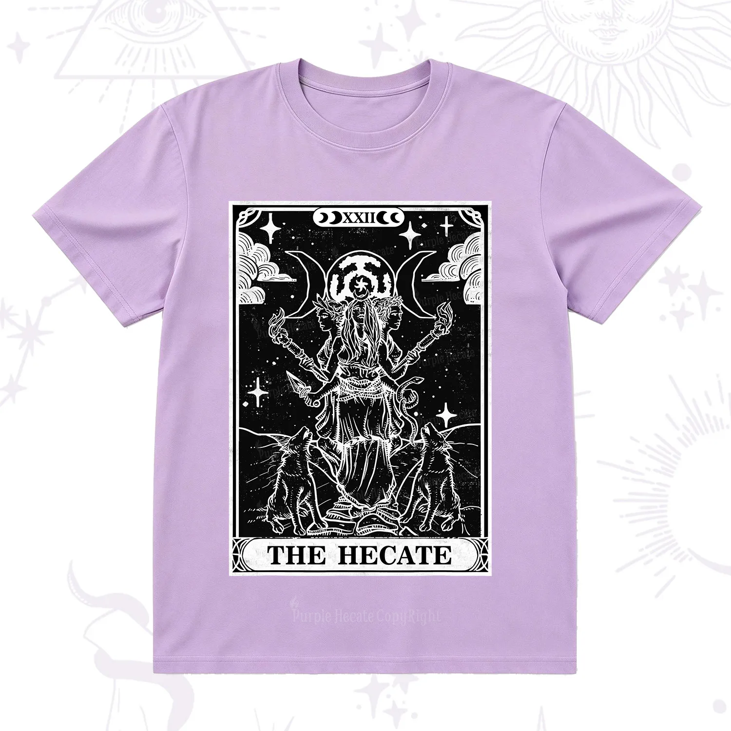 Purplehecate The Dark Moon Goddess Hecate Tarot T-Shirt