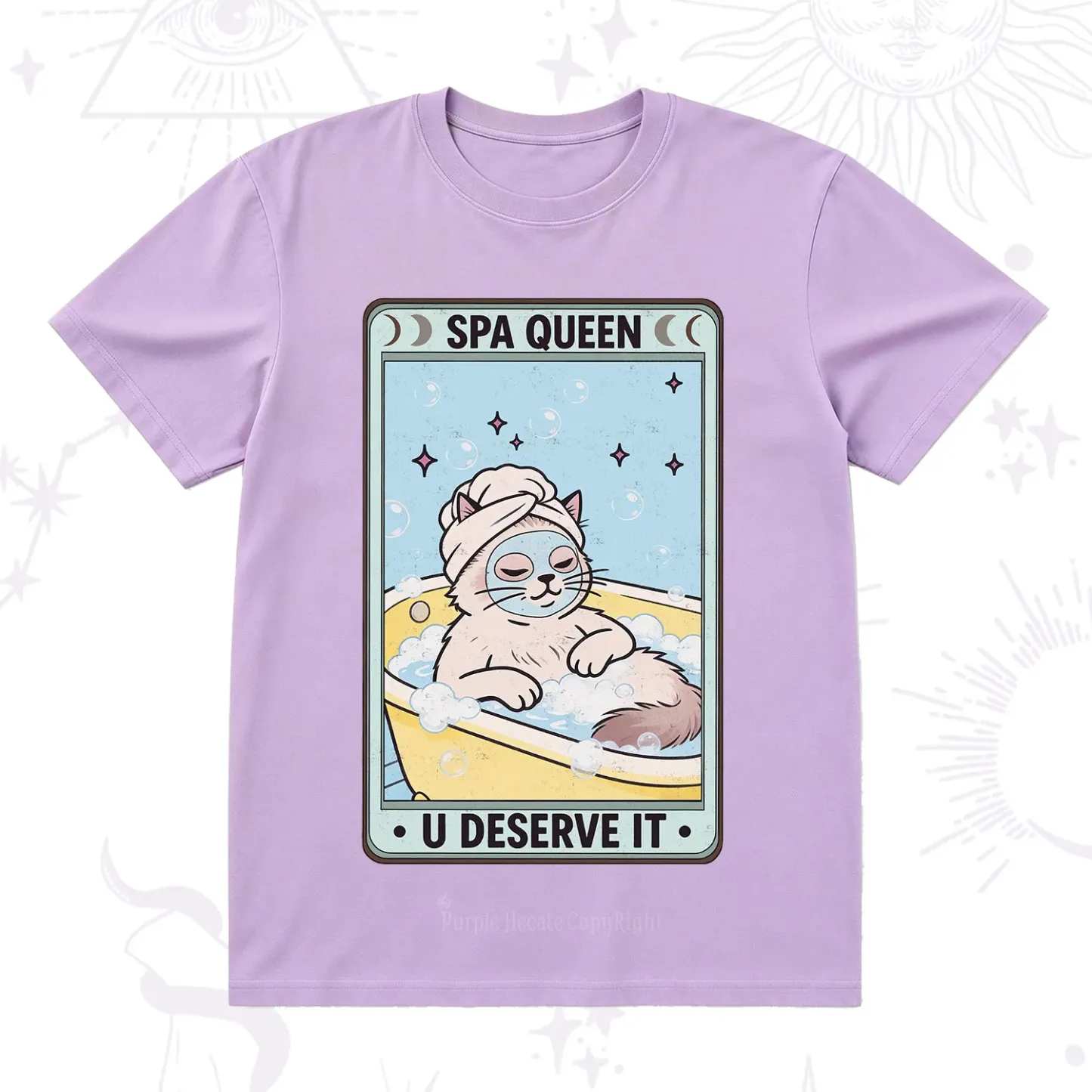Purplehecate The Spa Queen Cat Tarot T-Shirt