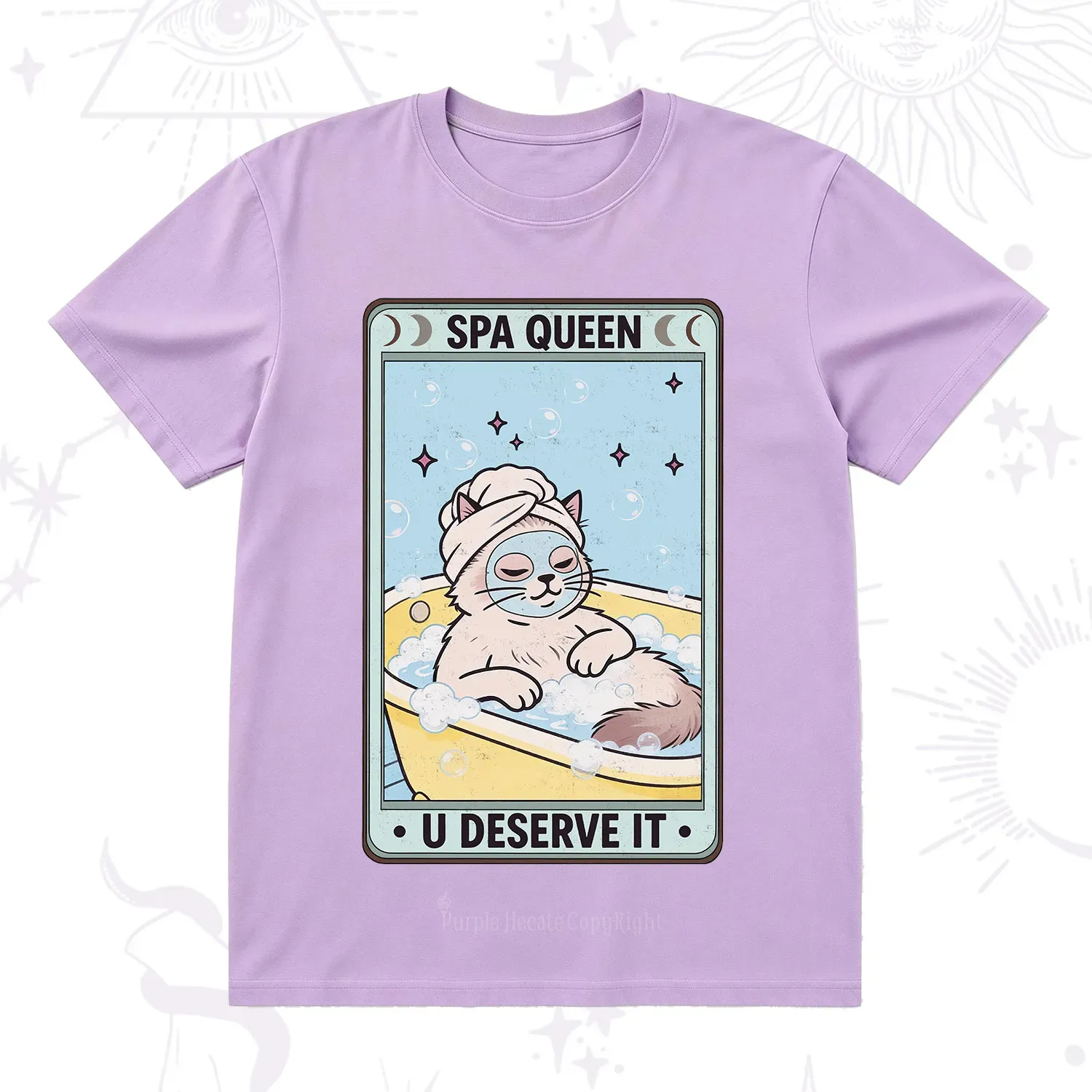 Purplehecate The Spa Queen Cat Tarot T-Shirt