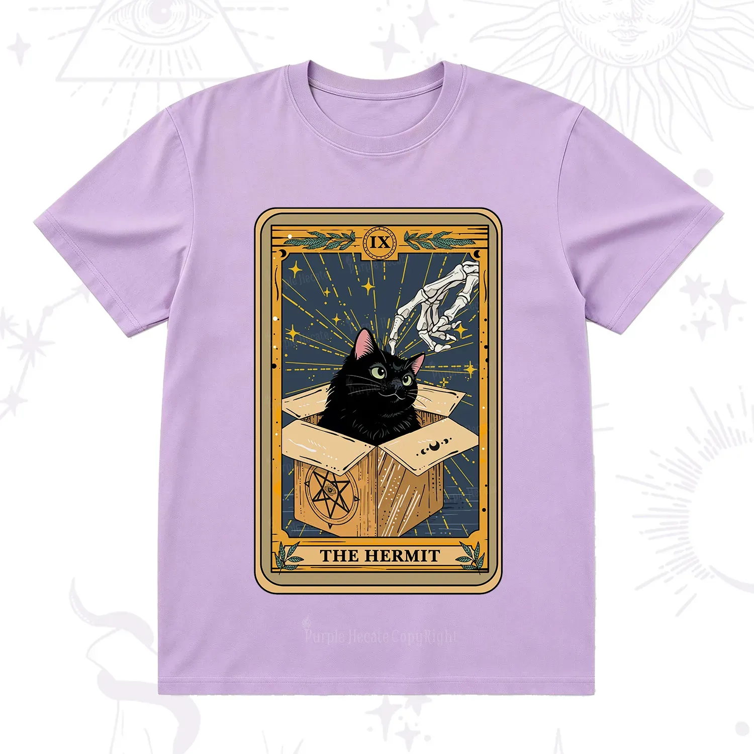 Purplehecate The Hermit Cat Tarot T-Shirt