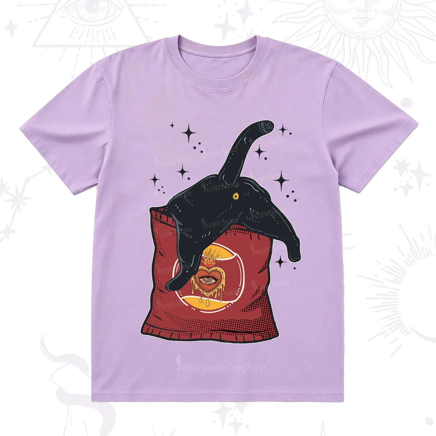 Purplehecate Curious Witch Cat T-Shirt