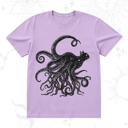 Purplehecate Black Cat with Octopus Tentacles T-Shirt