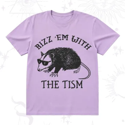 Purplehecate Rizz Em With The Tism Opossum T-Shirt