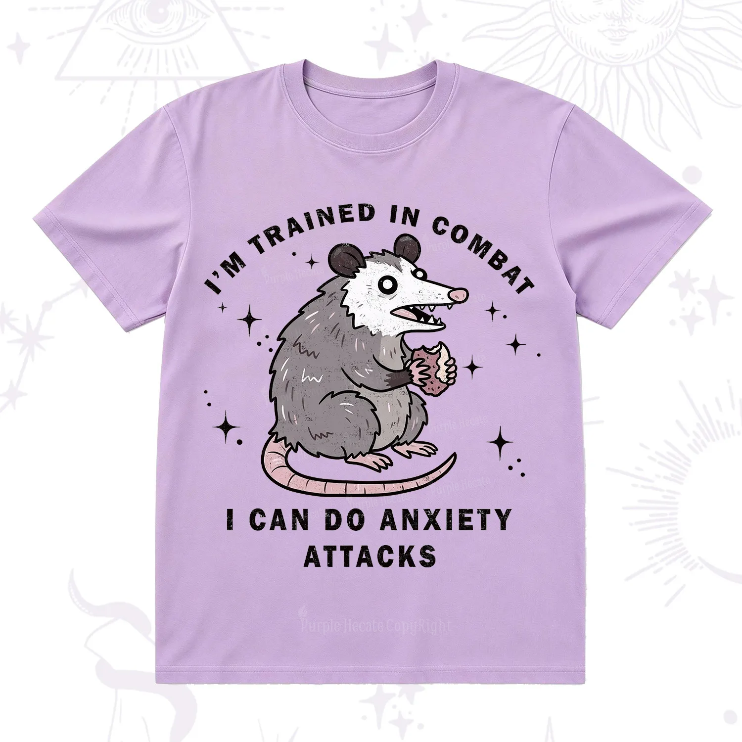 Purplehecate Anixety Attack Opossum T-Shirt