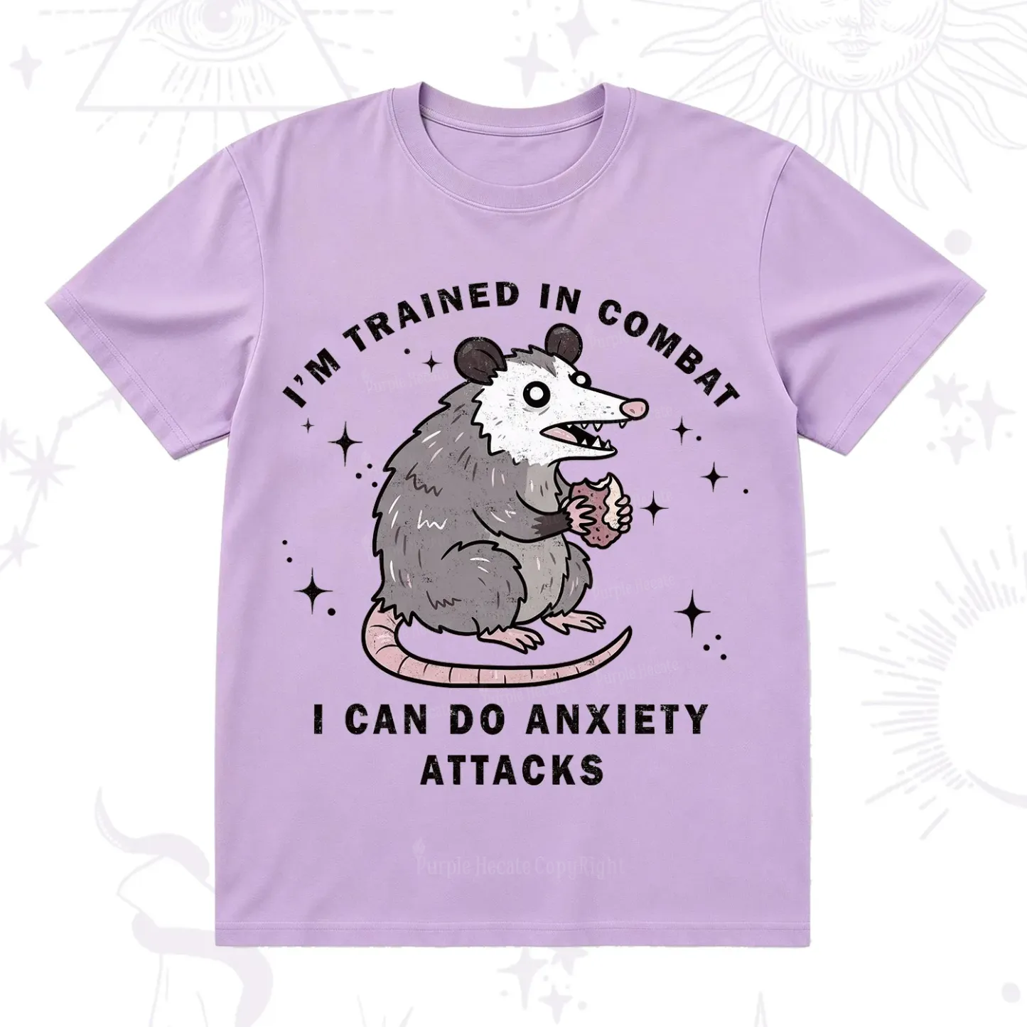 Purplehecate Anixety Attack Opossum T-Shirt