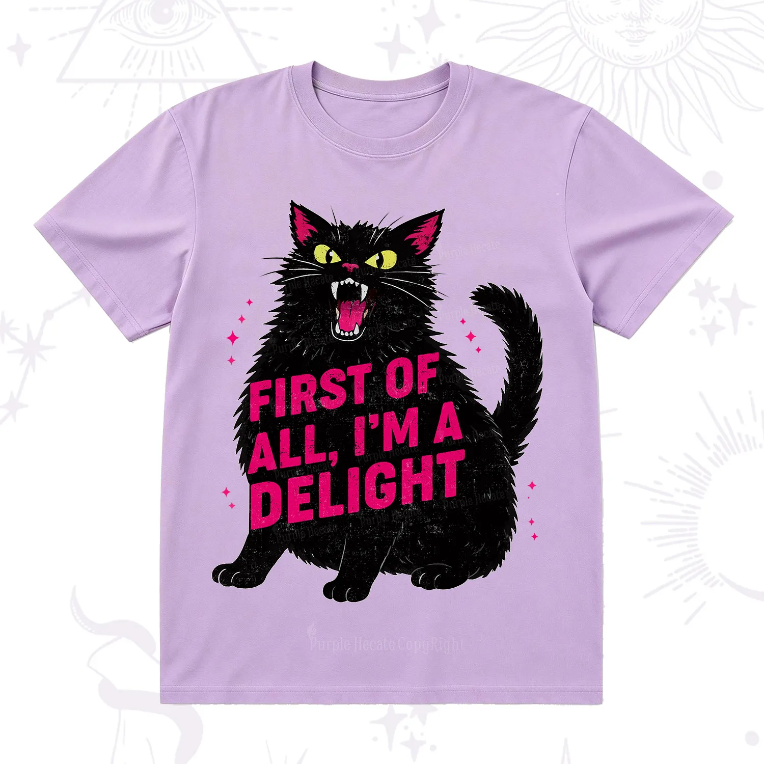 Purplehecate First Of All I'm A Delight Cat T-Shirt