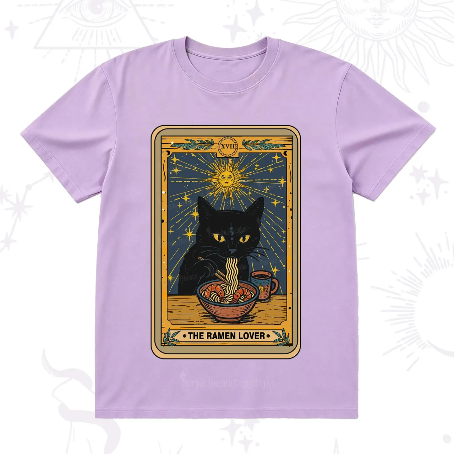 Purplehecate The Ramen Lover Cat Tarot T-Shirt