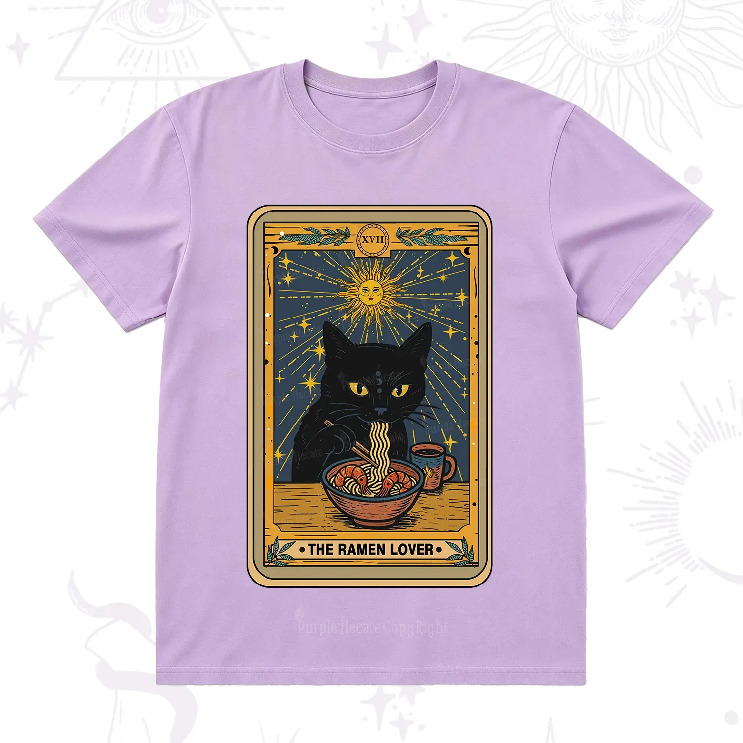 Purplehecate The Ramen Lover Cat Tarot T-Shirt