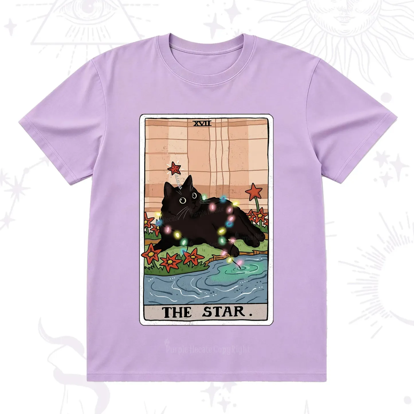 Purplehecate The Star Cat Tarot Card T-Shirt
