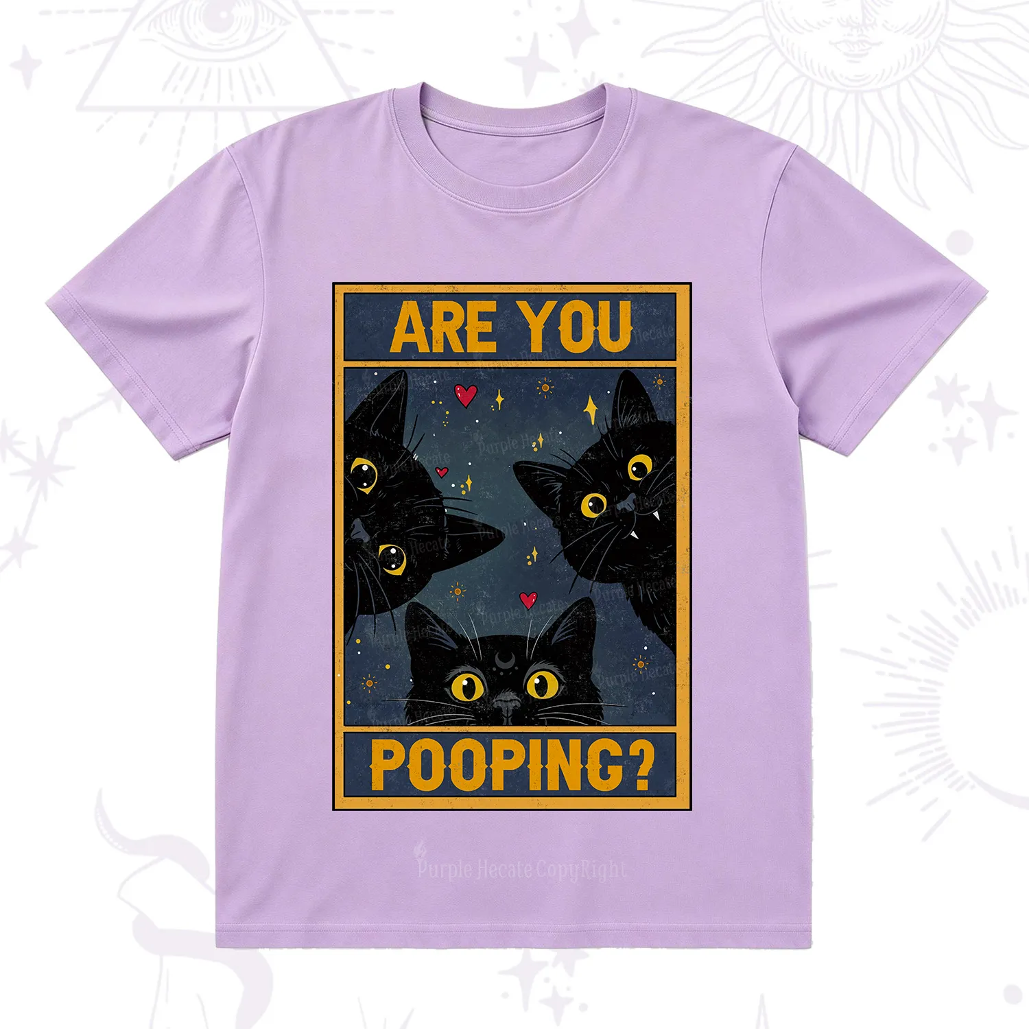 Purplehecate Funny Black Cat Are You Pooping T-Shirt