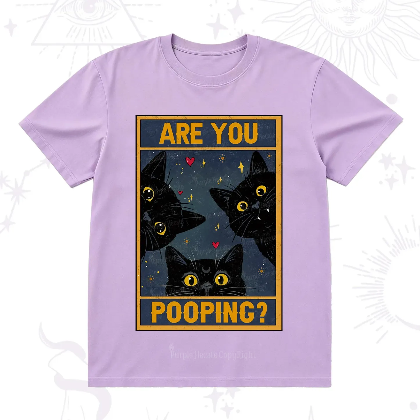 Purplehecate Funny Black Cat Are You Pooping T-Shirt