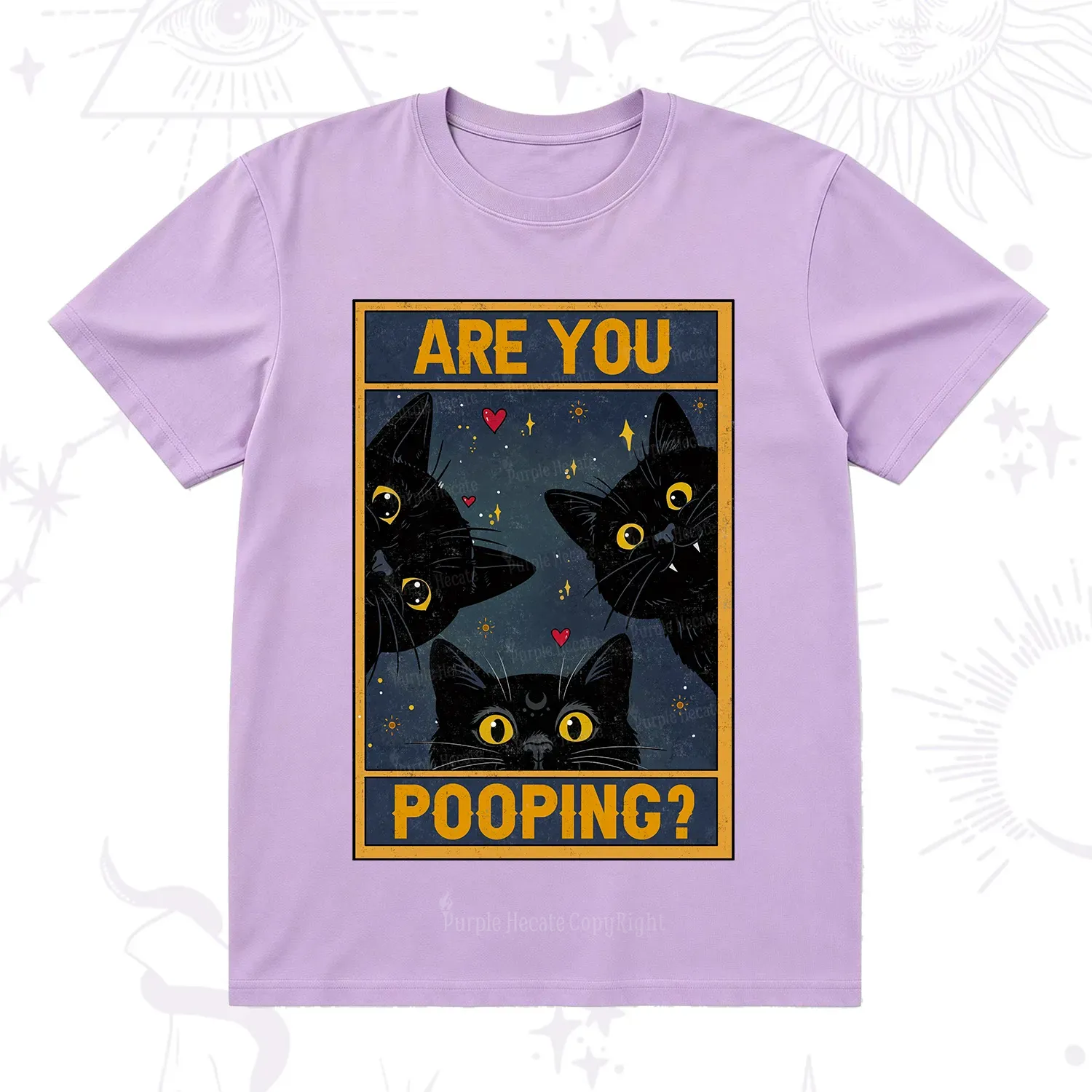 Purplehecate Funny Black Cat Are You Pooping T-Shirt