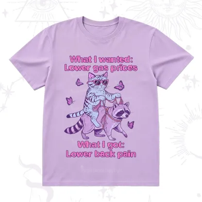 Purplehecate Lower Gas Prices Lower Back Pain Cat T-Shirt
